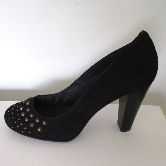DKNYC "Denice" Womens Black Suede Copper Stud Pump w/4" Heels NWOB - Size 8.5M - Picture 7 of 11